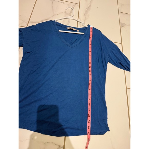 Athleta V Neck Long Sleeve Top Womens Small Blue‎ Relaxed Everyday - Picture 7 of 7